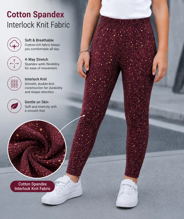Maroon_Printed_Slim_Fit_Leggings_For_Women