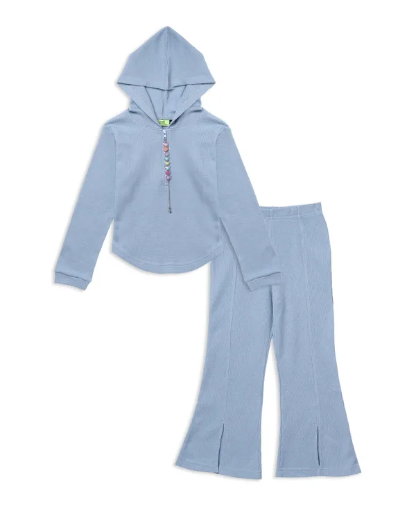 Blue_Waffle_Knit_Hooded_Co_Ord_Set_For_Girls