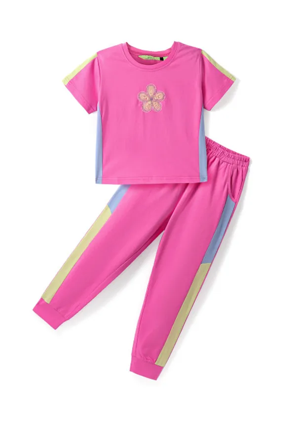 Girl_S_Fluid_Finish_Funky_Jogger_Set_With_Applique_Flower