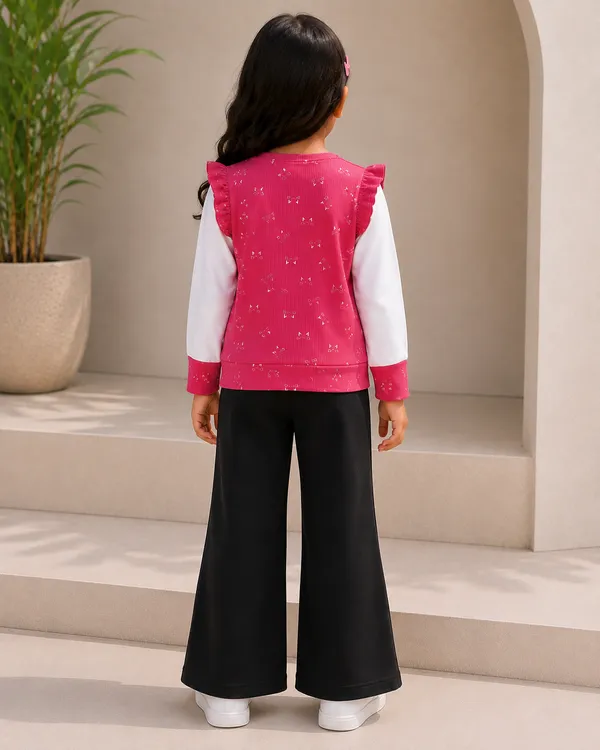Pink_Printed_Top_And_Black_Wide_Leg_Pants_Set_For_Girls