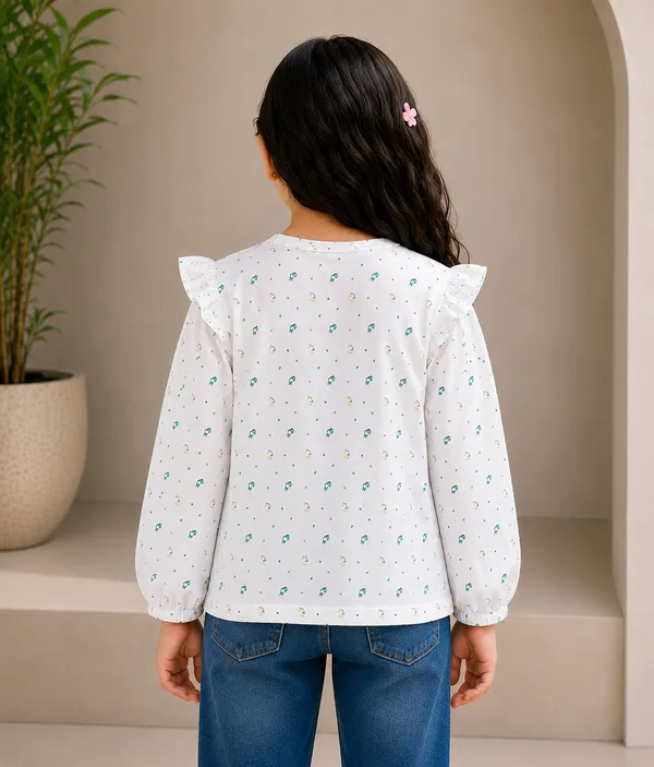 White_Printed_Full_Sleeve_Top_For_Girls