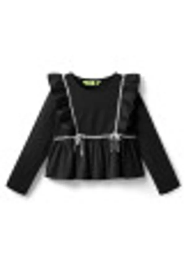 Cotton_Fit_And_Flare_Ruffle_Top_With_Cotton_Spandex_Denim_Bell_Bottom