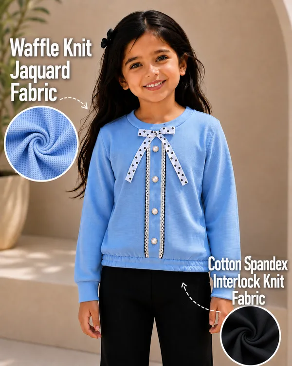 Blue_Top_And_Black_Flared_Pants_Set_For_Girls