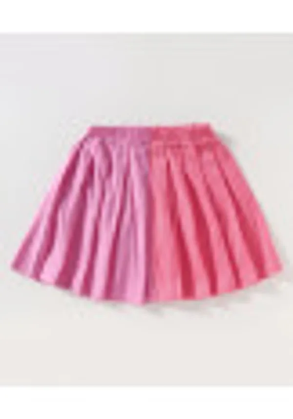 Girl_S_Snug_Top_With_Two_Tone_Pleated_Skirt