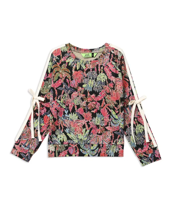 Black_Cotton_Spandex_Floral_Co-Ord_Set_For_Girls