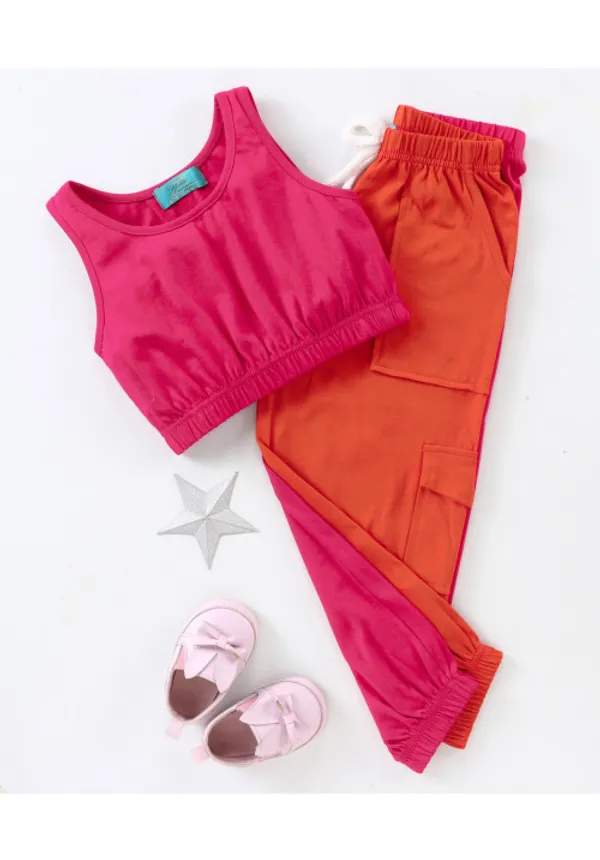 Girl_S_Solid_Crop_Top_With_Side_Pockets_Jogger