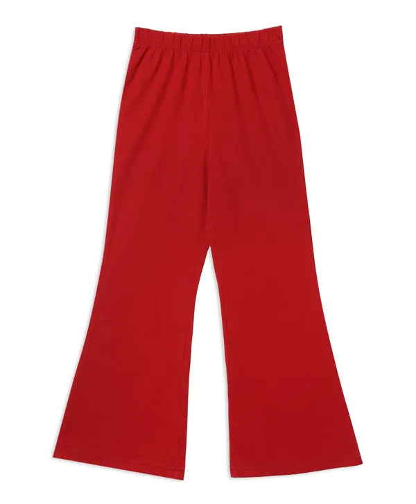 Red_Striped_Hoodie_And_Flared_Pants_Set_For_Girls