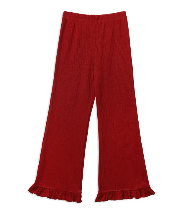 Red_Ruffled_Top_And_Flared_Pants_Set_For_Girls