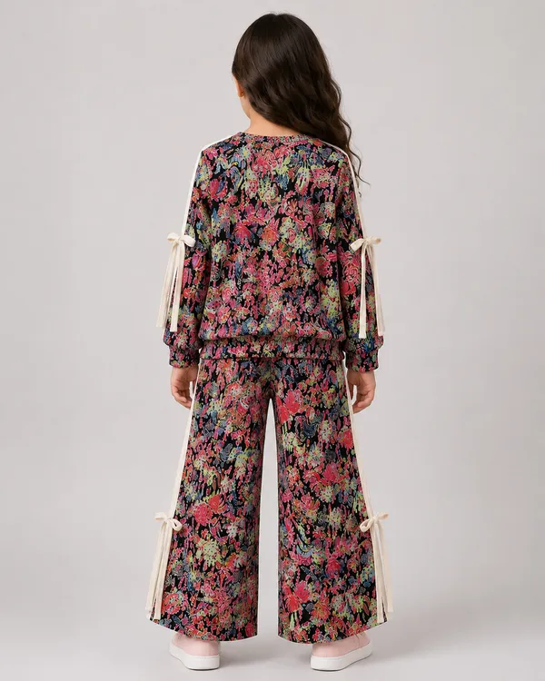 Black_Cotton_Spandex_Floral_Co-Ord_Set_For_Girls