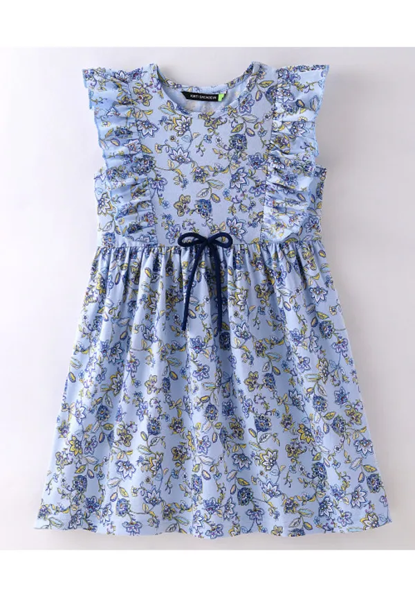 Sleeveless_Floral_Swirl_Printed_Frill_Detailed_Dress