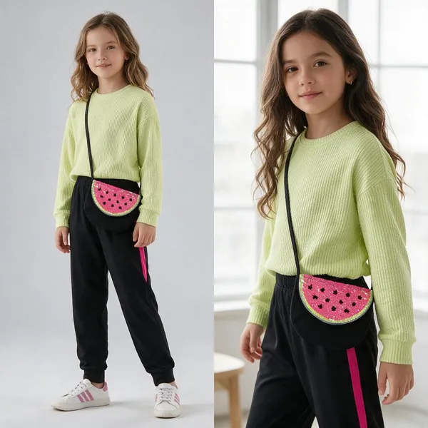 Girl_S_Printed_Pant_Set_With_Purse