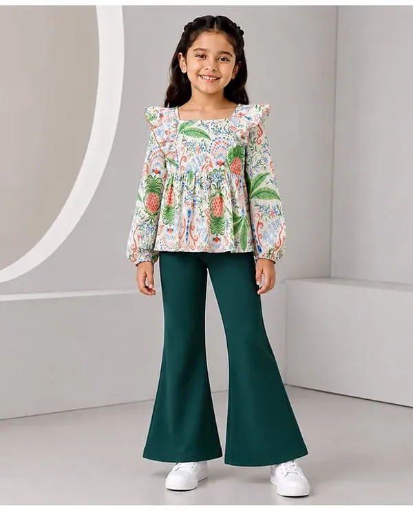 Multicolor_Cotton_Printed_Flared_Co-Ord_Set_For_Girls