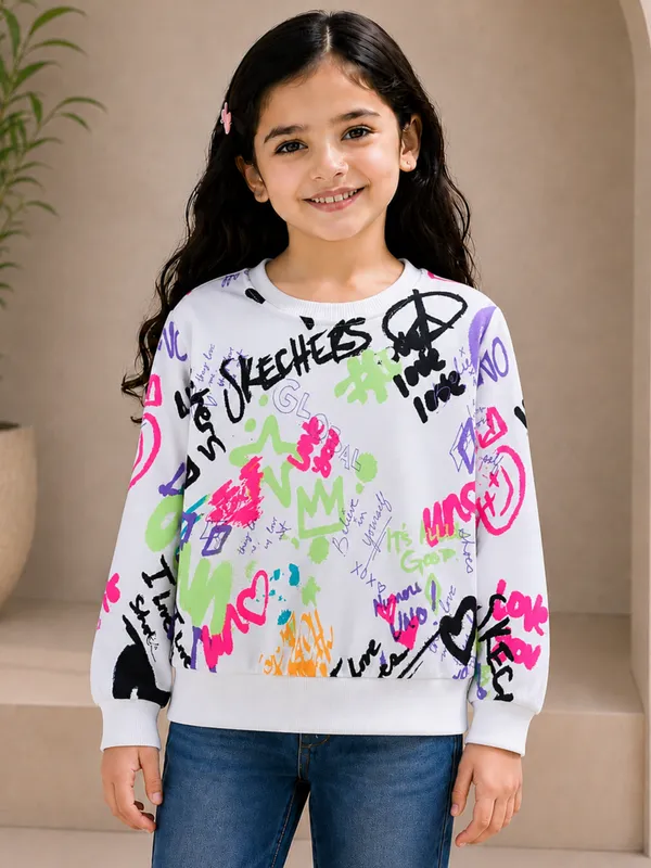 White_Printed_Sweatshirt_For_Girls