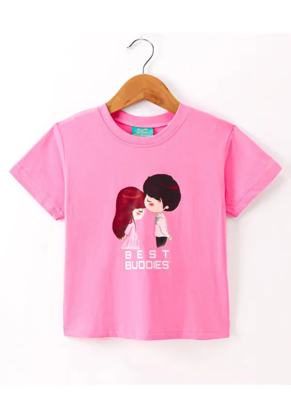 Half_Sleeves_Best_Buddies_Text_Printed