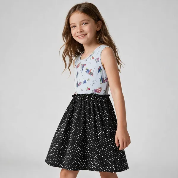 Girl_S_Printed_Ribbed_Top_Dress