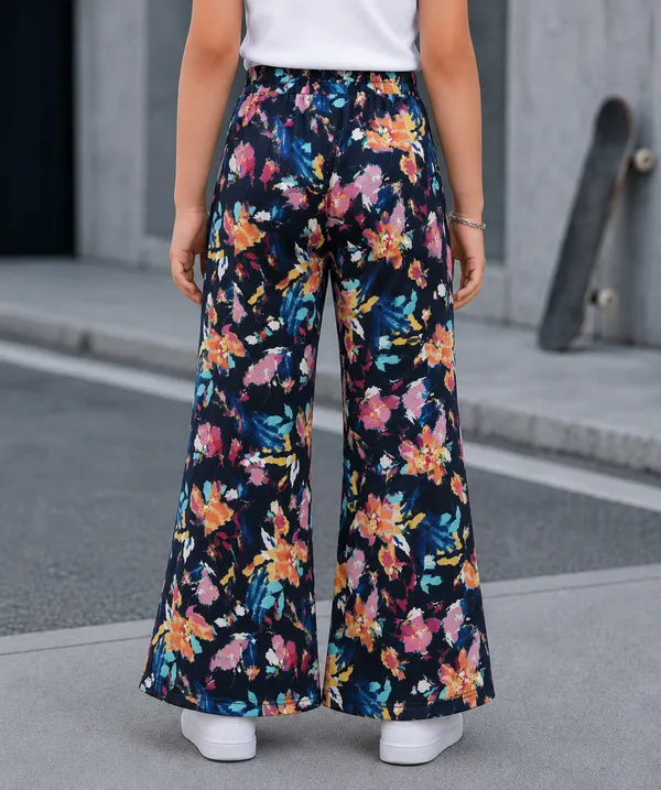 Black_Cotton_Spandex_Floral_Palazzo_Pants_For_Girls