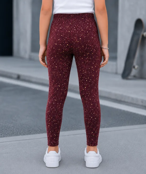 Maroon_Printed_Slim_Fit_Leggings_For_Women
