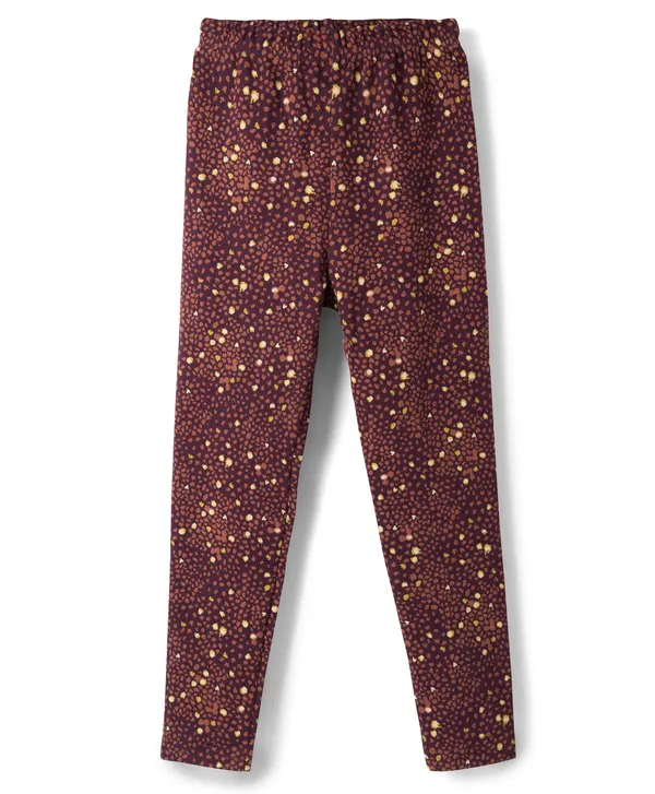 Maroon_Printed_Slim_Fit_Leggings_For_Women