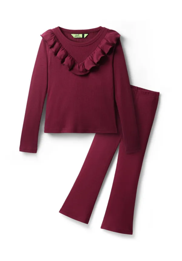 Cotton_Modal_Spandex_2x2_Rib_Ruffle_Top_With_Legging_Set