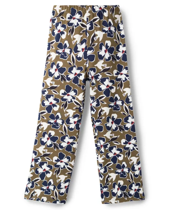 Olive_Cotton_Spandex_Wide_Leg_Pants_For_Women
