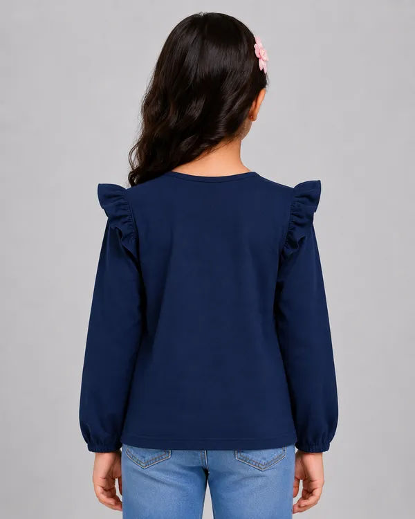 Blue_Cotton_Floral_Ruffle_Top_For_Girls