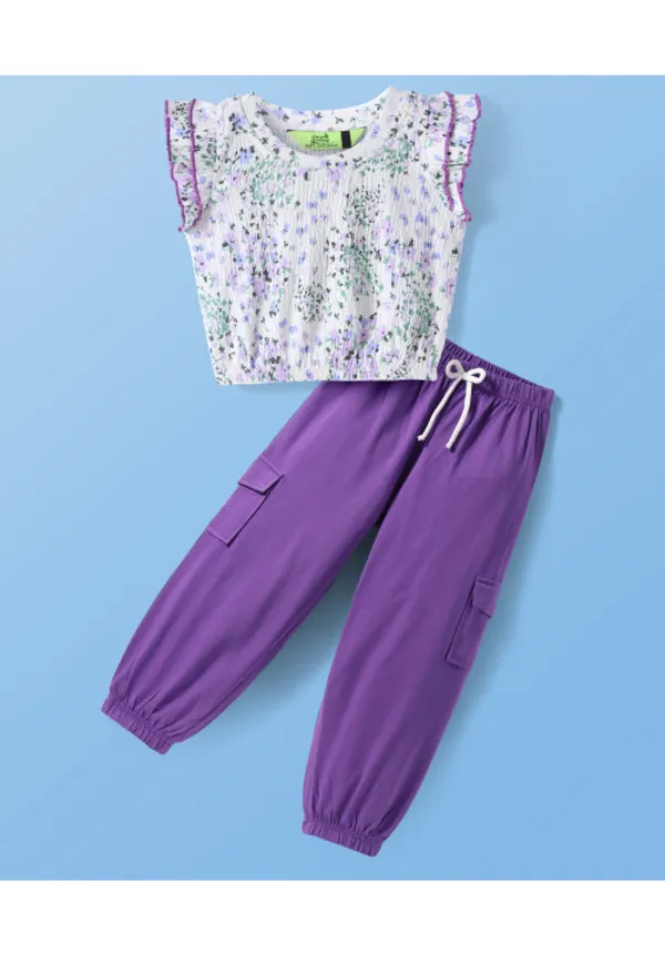 Girl_S_Jaquard_Crinkle_Crop_Top_With_Joggers