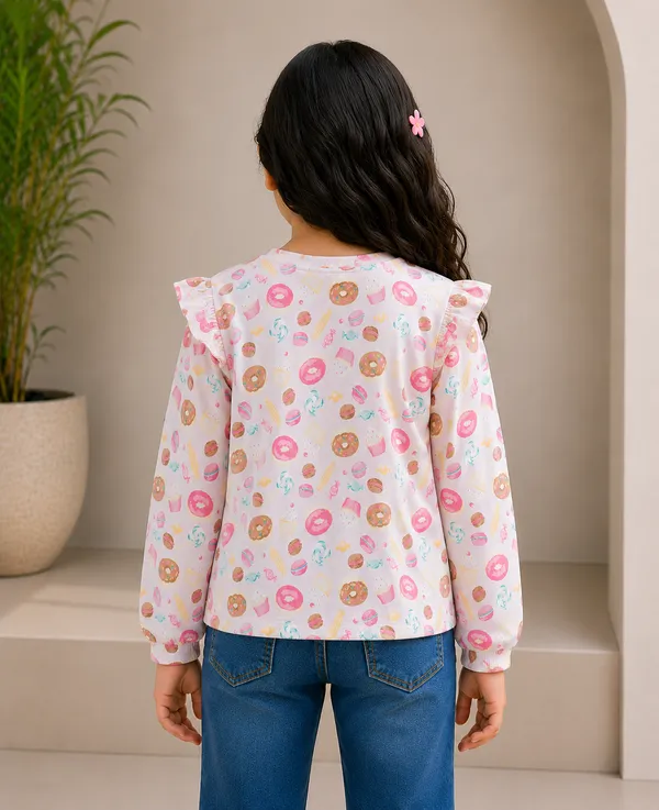 White_Printed_Full_Sleeve_Top_For_Girls