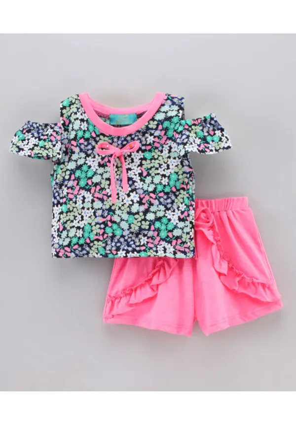 Floral_Printed_Top_Frill_Detailing_Shorts_Set