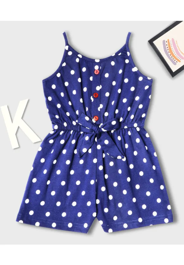 Cotton_Spandex_Printed_Polka_Jumpsuit_With_Belt