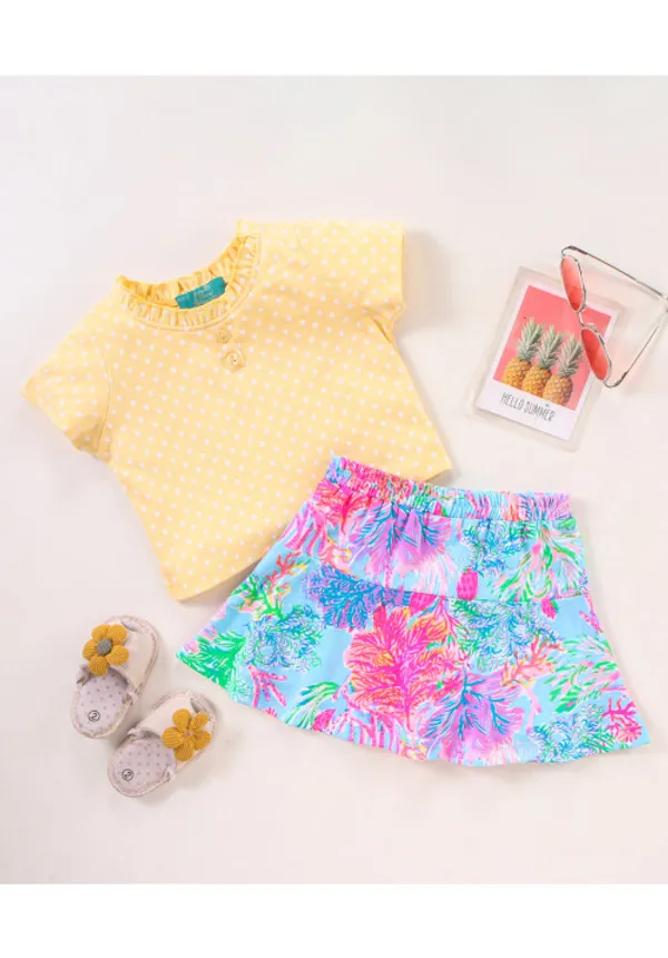 Girl_S_Printed_Summer_Snug_Top_With_Bermuda_Skort