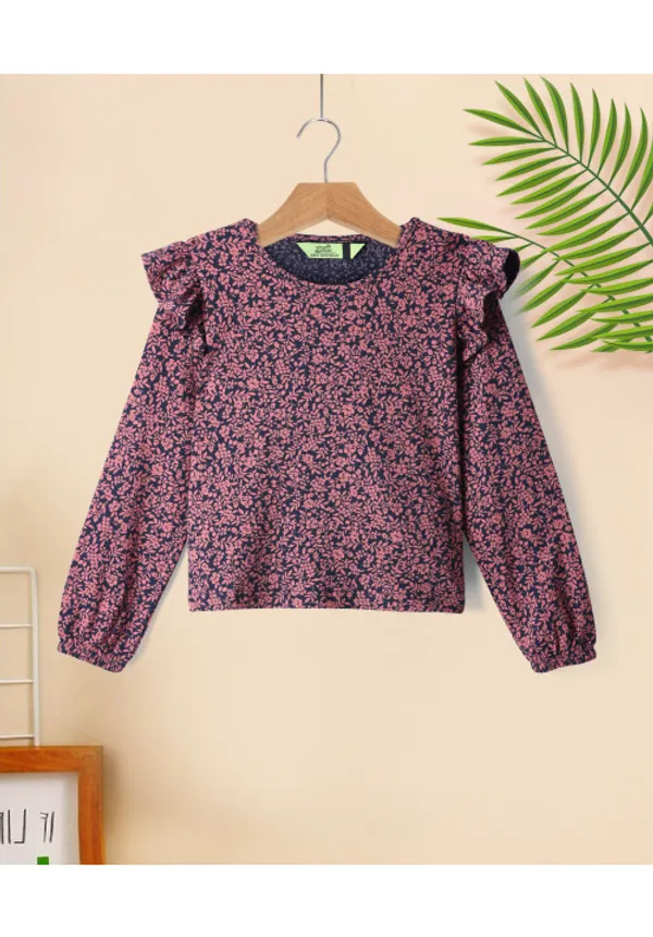 Cotton_Spandex_Jersey_Ruffle_Full_Sleeve_Floral_Printed_Top