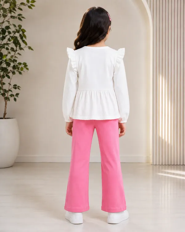 Full_Sleeves_Solid_With_Lace_Fit_And_Flare_Pant_Set_Pink