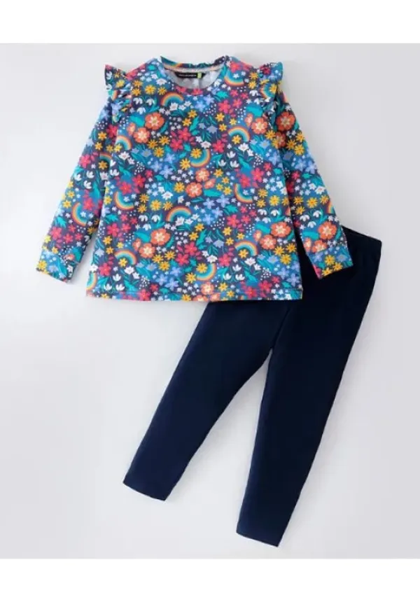 Cotton_Spandex_Floral_Printed_Top_With_Solid_Leggings