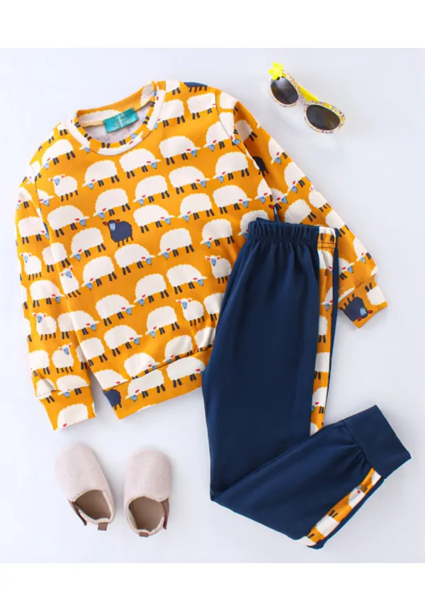 Girl_S_Printed_Ribbed_Top_With_Pant_Set