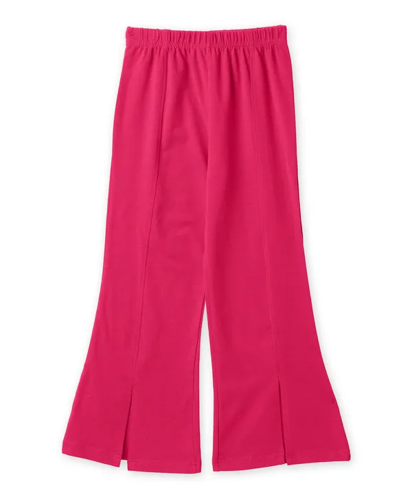 Full_Sleeve_Applique_Flower_Solid_Crop_Top_With_Front_Slit_Pant_Set