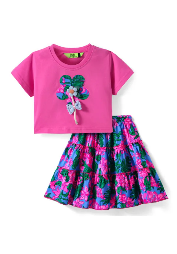 Girl_S_Applique_Flower_Crop_Top_With_Tier_Skirt