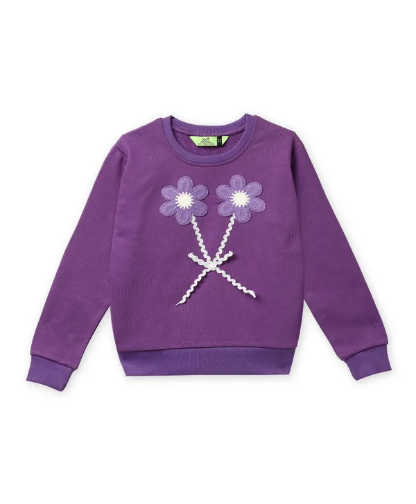 Full_Sleeves_Floral_Applique_Detailed_Solid_Sweatshirt_And_Pant_Set