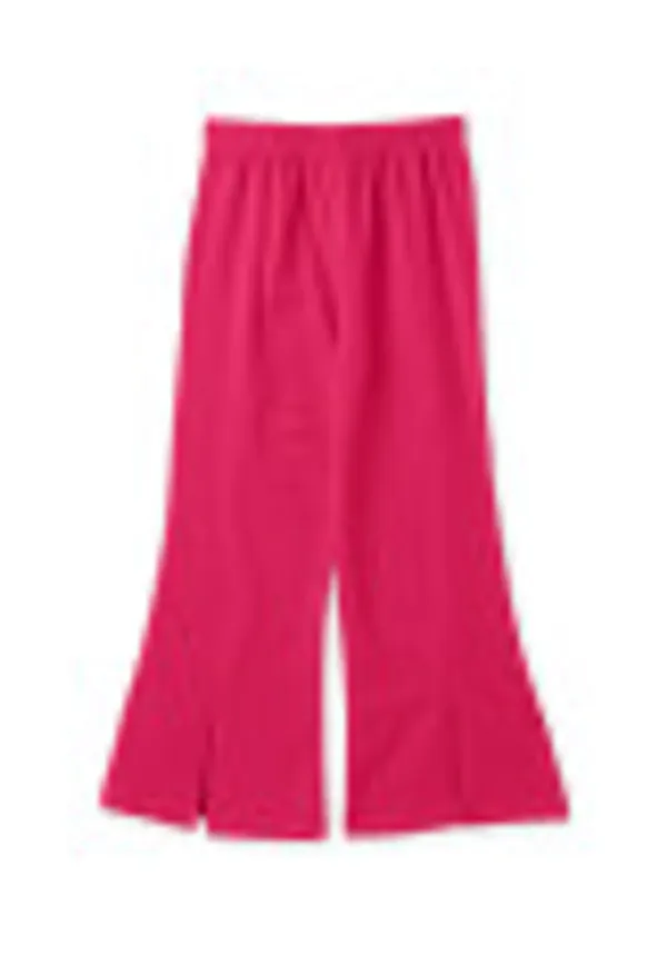 Full_Sleeve_Applique_Flower_Solid_Crop_Top_With_Front_Slit_Pant_Set