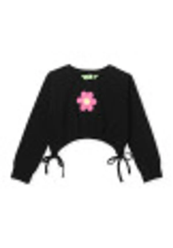Full_Sleeve_Applique_Flower_Solid_Crop_Top_With_Front_Slit_Pant_Set