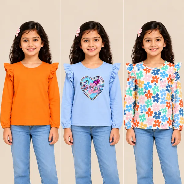 Full_Sleeves_Solid_Printed_T_Shirts_Pack_Of_3_Multi_Color