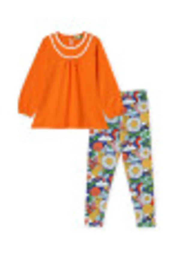 Full_Sleeves_Solid_Lace_Appliquetop_With_Floral_Orange