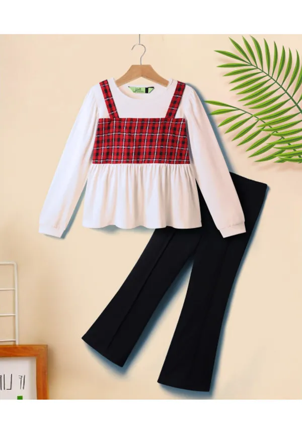 Cotton_Fit_And_Flare_Top_With_Bell_Bottom_Co_Ord_Set
