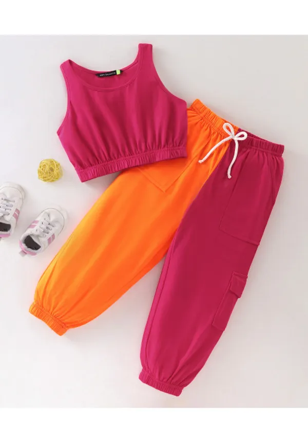 Cotton_Colour_Block_Crop_Top_With_Joggers_Set