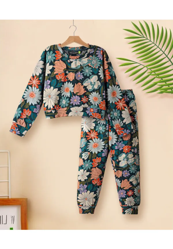 Cotton_Spandex_Floral_Printed_Top_Jogger_Set