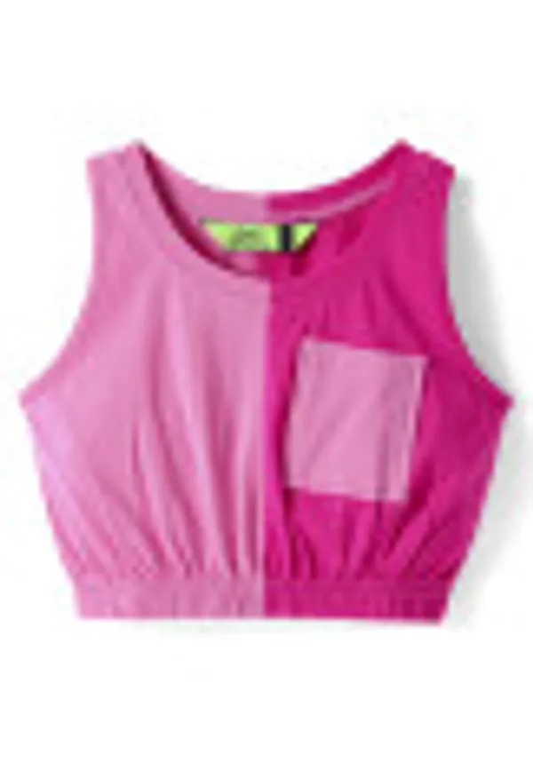 Girl_S_Color_Block_Crop_Top_With_Pleated_Flared_Skirt
