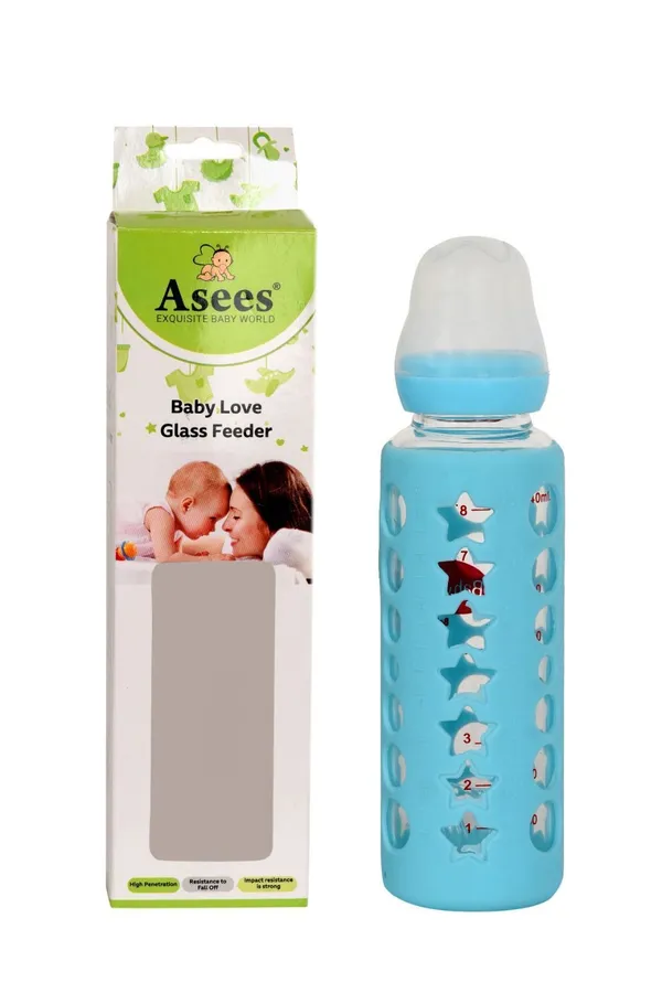 Blue_Glass_Baby_Feeding_Bottle_for_Infants