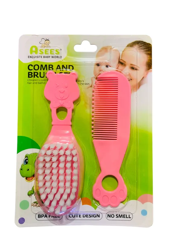 Pink_Baby_Hair_Brush_And_Comb_Set_for_Infants