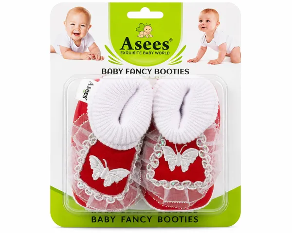 Red_Fabric_Fancy_Booties_for_Babies