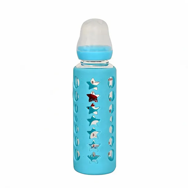 Blue_Glass_Baby_Feeding_Bottle_for_Infants