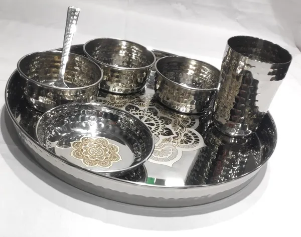 Decorative_Laser_Pattern_SS_Thali_Serving_7pc_Set